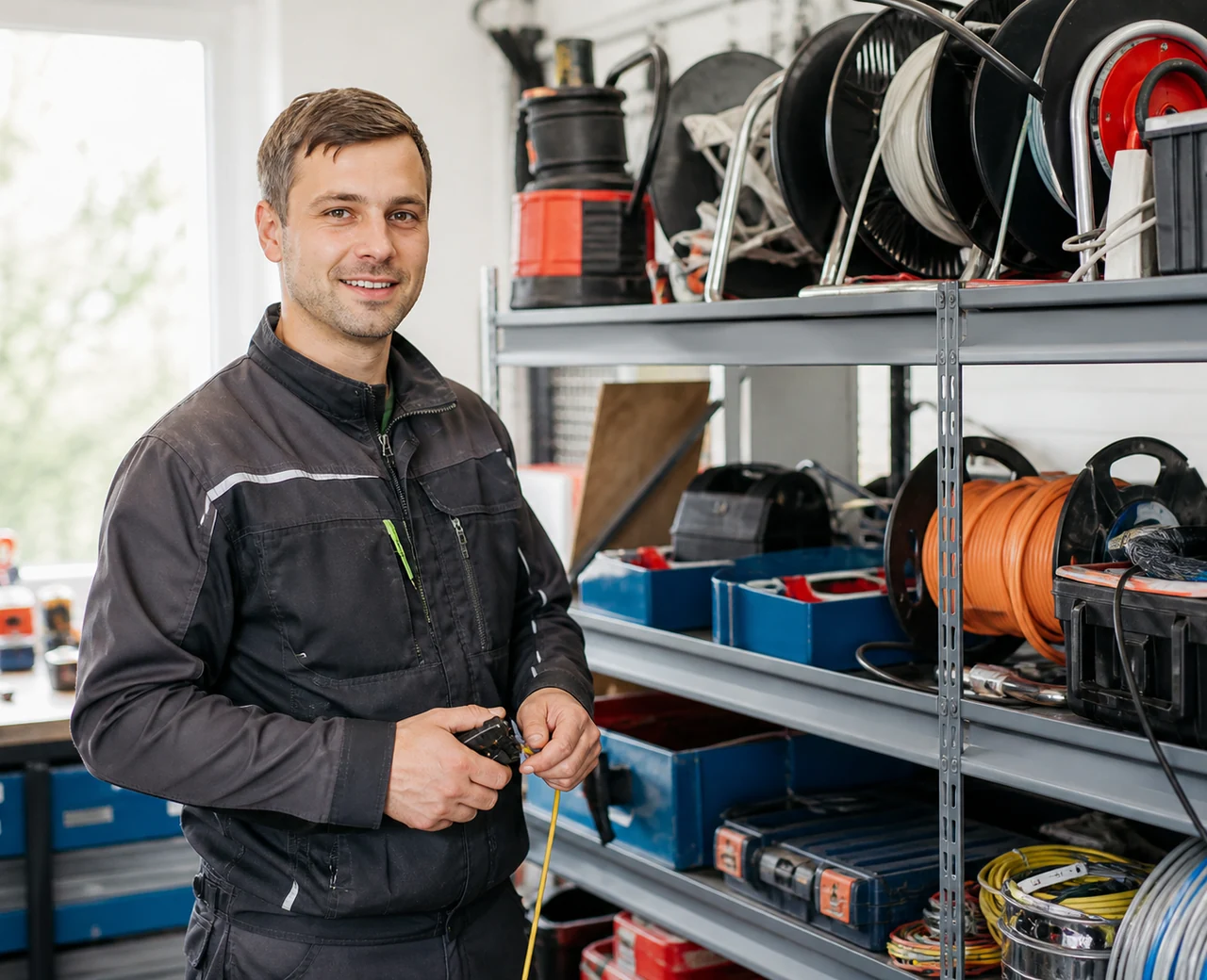 Elektroservices-Fachkraft im Einsatz